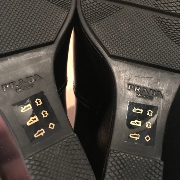 PRADA 4"WEDGE Black Boots Nubuck Leather NIB 8-8.5 - Picture 3 of 7